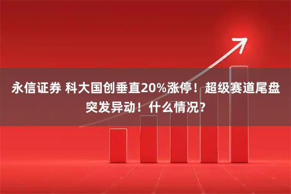 永信证券 科大国创垂直20%涨停！超级赛道尾盘突发异动！什么情况？