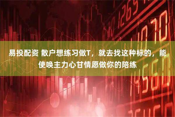 易投配资 散户想练习做T，就去找这种标的，能使唤主力心甘情愿做你的陪练